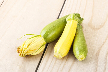 Raw baby organic zucchini heap