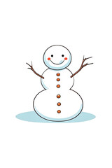 Un semplice pupazzo di neve sorridente per le tue cartoline di natale