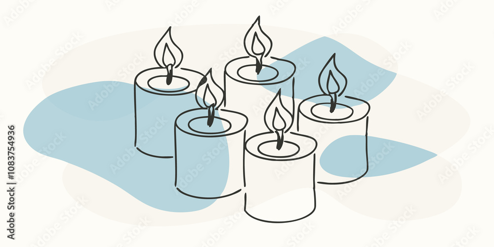 Poster Circle of Light Several votive candles are p in a circle on the floor their combined glow forming a radiant halo within the dark room. The flickering flames create a sense of unity