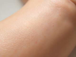 Fototapeta premium Close-up Human Skin Texture: Red Spots, Irritation, Pores, Hairs, Forearm, Leg, Medical, Dermatology, Vulnerability, Imperfection, Detailed