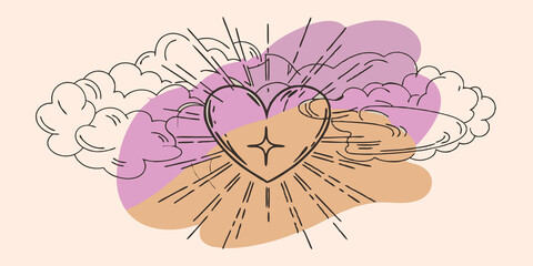 Dreamy Nebula Think of a colorful nebula in the galaxy filled with swirling clouds of pink and turquoise. At its core a bright heart shape emanates beams of stardust that ter