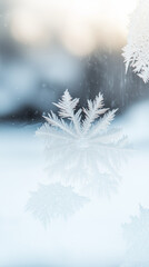 Frosted Snowflakes on a Winter Window