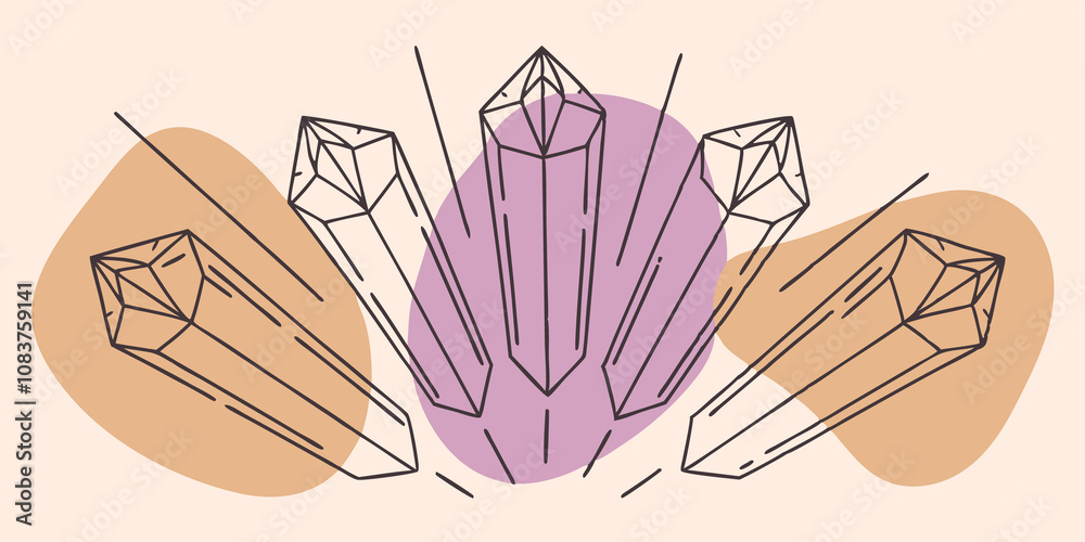Poster Radiant Spectrum An array of faceted crystals each emitting its own vibrant color such as deep blues and fiery oranges connected by thin beams of light creating a dazzling rainbow