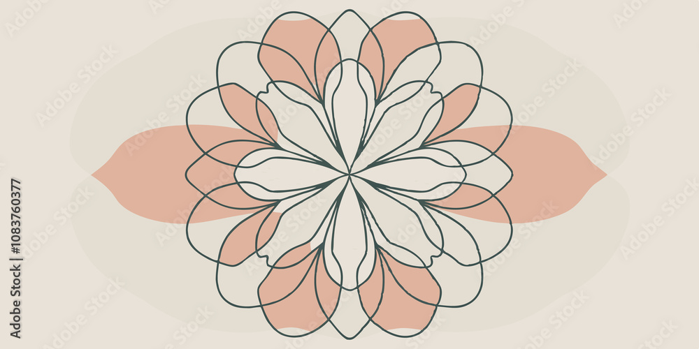 Aufkleber Symmetrical Heart Bloom Create a symmetrical flower design where the petals are heartshaped and arranged in a perfect circle. The outer petals are a soft pink that transitions into