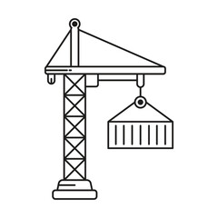 Crane icon vector on white background