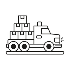 Delivery truck icon vector on white background