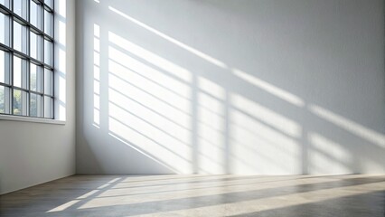 Obraz premium Captivating Shadows: Exploring Minimalist Beauty on a White Wall