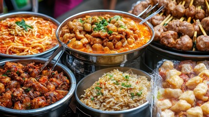 Obraz premium Gourmet street food tours, taking food lovers on a journey through high-end street eats in cities around the world