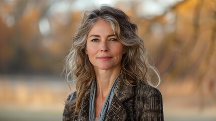 Naklejka premium Portrait of a senior woman outdoor. 