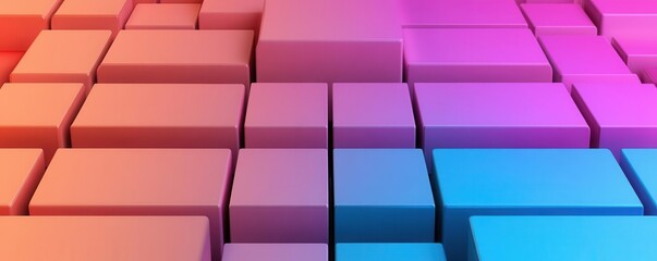 A vibrant gradient pattern of overlapping squares in pink and blue hues, creating a modern and dynamic visual effect.