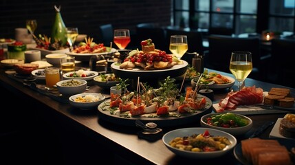 Obraz premium A photo of a high-end tapas restaurant