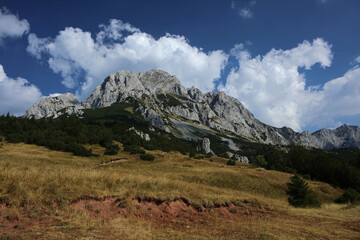 View of Maglic peak in Sutjeska National Park, highest mountain in Bosnia and Herzegovina