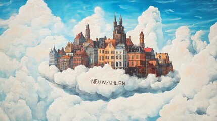 Schwebende Stadt in den Wolken: Eine skurrile Vision von Neuwahlen