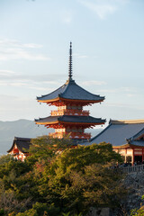 Obraz premium Kiyomizu-dera is a Buddhist temple located in eastern Kyoto, Japan. The temple is part of the Historic Monuments of Ancient Kyoto UNESCO World Heritage Site. 