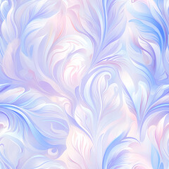High resolution illustrations of feather-like waves in dreamy pastel shades, gentle curves, soothing gradients, ethereal and elegant design, seamless design