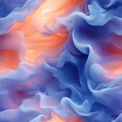 Obraz premium High resolution illustrations of flowing watercolor mist in pastel colors, delicate abstract forms, soothing and ethereal composition, seamless design