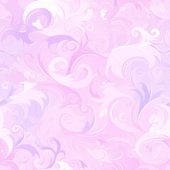 High resolution illustrations of misty swirls in lavender and pink, flowing gently, delicate abstract patterns, soothing and tranquil, seamless design