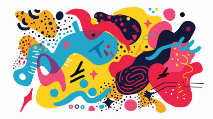 Obraz premium Colorful Surreal Element Flat Vector Isolated on White Background