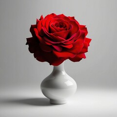 red rose in vase