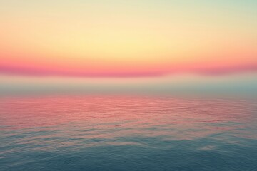 Fototapeta premium Colorful sunset over calm ocean waters reflecting soft pastel hues at dusk