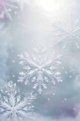 Abstract Snow Fluid Art &ndash; Ethereal Frosted Swirls with Snowflake Patterns Versatile for Winter Ads, Fantasy Themes, and Seasonal Designs