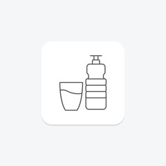 Obraz premium Water Bottle thinline icon , vector, pixel perfect, illustrator file
