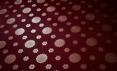 patteun art on buddism temple  interior wall