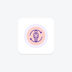 Fototapeta premium Worker Refresh color circle icon , vector, pixel perfect, illustrator file
