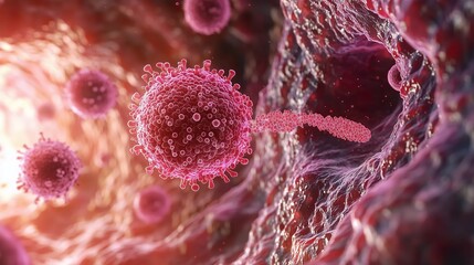 Fototapeta premium Ethereal Virus Collision: High-Impact Sci-Fi Visual