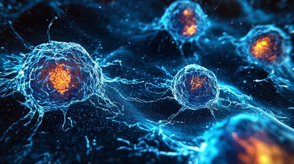 Obraz premium Electric Neurons: Brain Activity Visualization