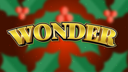 Red Green And Gold Wonder 3d Editable Text Effect - Font Style