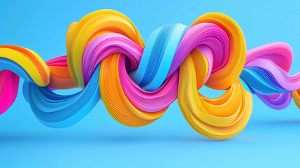 Obraz premium Dynamic 3D Abstract Shapes: Modern Geometric Forms, Futuristic Digital Art, Fluid Design Elements, Vibrant Patterns, Sculpted Visuals, and Creative Composition 