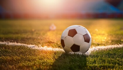 Fototapeta premium Baón de fútbol en medio de un campo de juego