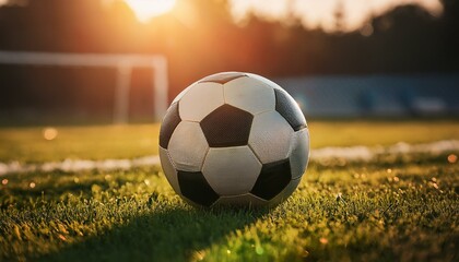 Fototapeta premium Baón de fútbol en medio de un campo de juego