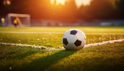 Fototapeta premium Baón de fútbol en medio de un campo de juego