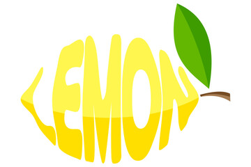 lemon name of a fruits in the form a fruit logo creative and original for your business or company logotype vector illustration isolated on white background