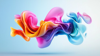 Obraz premium Dynamic 3D Abstract Shapes: Modern Geometric Forms, Futuristic Digital Art, Fluid Design Elements, Vibrant Patterns, Sculpted Visuals, and Creative Composition 