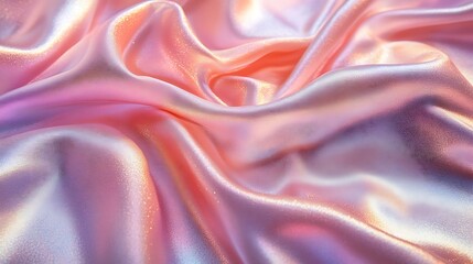 Fototapeta premium Flat surface covered in pink and purple color silky fabric cloth background