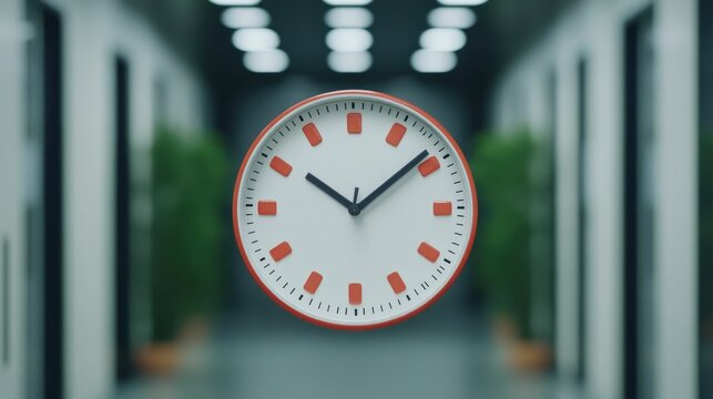 Wall mounted office clock and calendar with reminders representing deadline awareness and efficient scheduling for a productive workday and effective time management