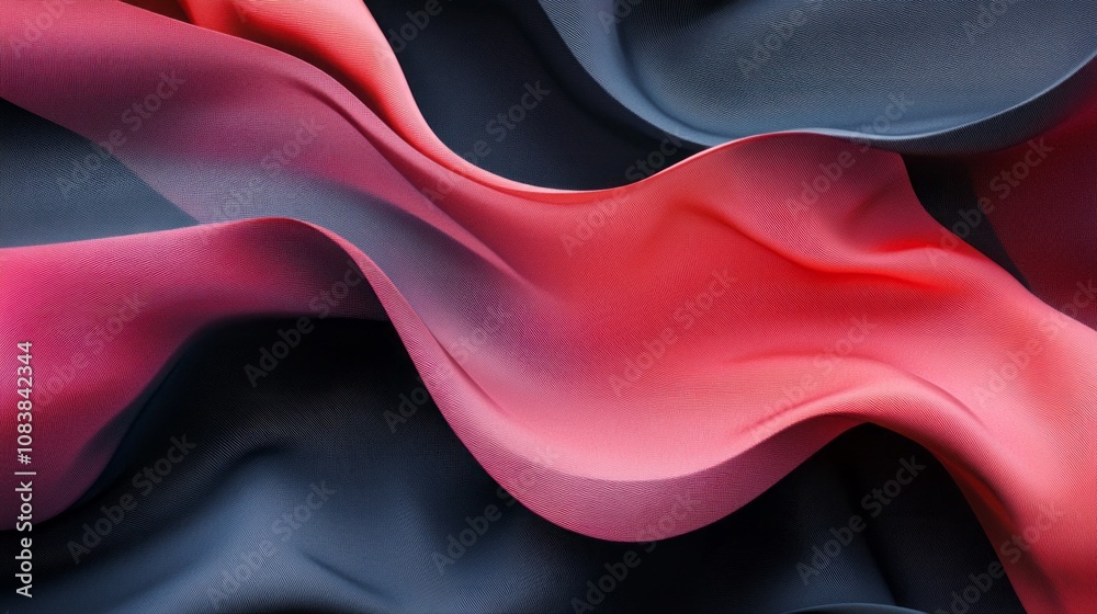 Aufkleber a red and black fabric with a wave pattern