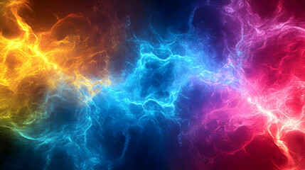 Obraz premium Abstract Energy Background: Fiery Orange, Vibrant Blue, and Deep Pink