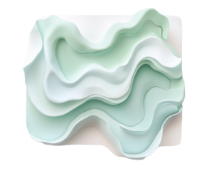 Abstract Green and White Wave Design , isolated on white background png