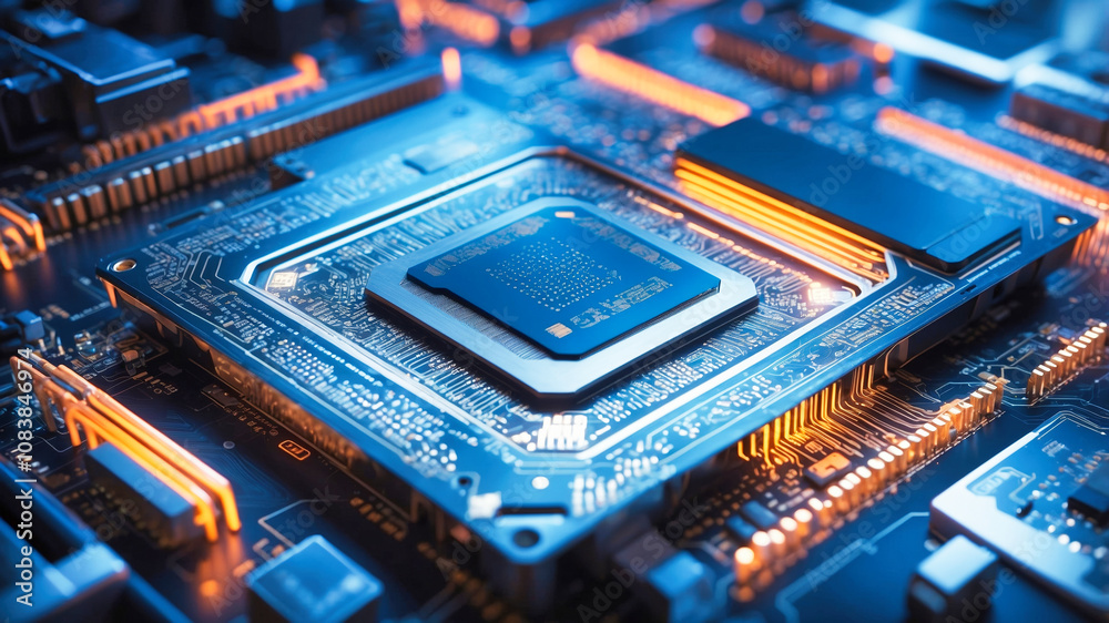 Poster generic information technology, computer architecture or artificial intelligence abstract concept co