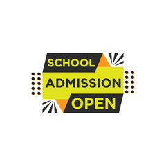 Flat School Admission Open banner on white background vector Illustration