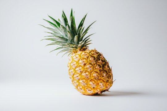 Ananas Ganz Frucht Nahaufnahme Tropische Frucht Lebensmittel Fotografie Exotik Gesundheit Studioaufnahme Sommer Frische Vitamin C Detailaufnahme Obst Natur &Auml;sthetik Minimalis