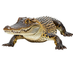 Naklejka premium Adorable Baby Crocodile Closeup , isolated on white background png