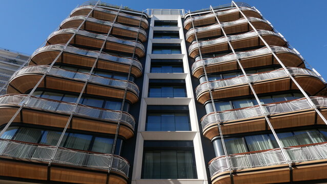 Monaco, facade of the new residential quarter of One, magnificent apartments, a foot zone with a large number magnificent branded shops and restaurants, place Casino