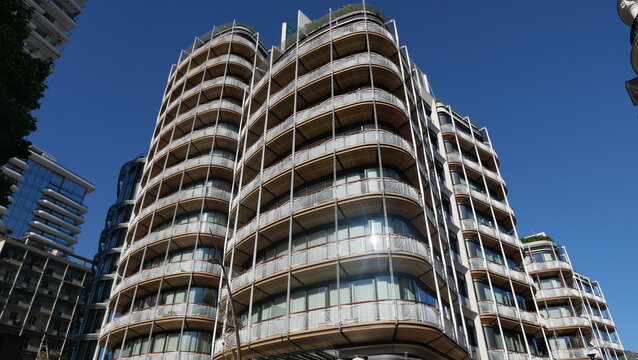 Monaco, facade of the new residential quarter of One, magnificent apartments, a foot zone with a large number magnificent branded shops and restaurants, place Casino