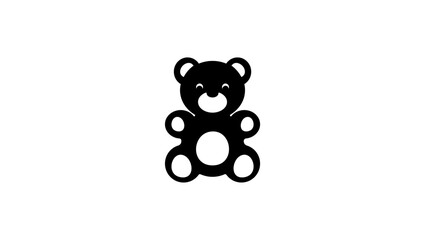 Fototapeta premium Teddy Bear Toy, black isolated silhouette