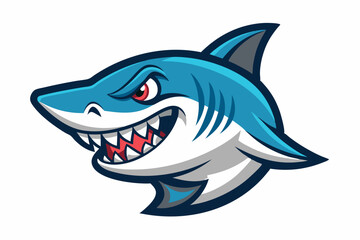 Obraz premium Shark Head Vector Illustration, Shark Mascot Logo with White Background